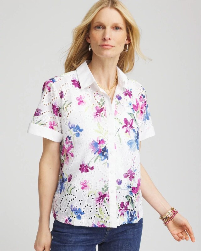 Cotton Eyelet Shirt - image 1
